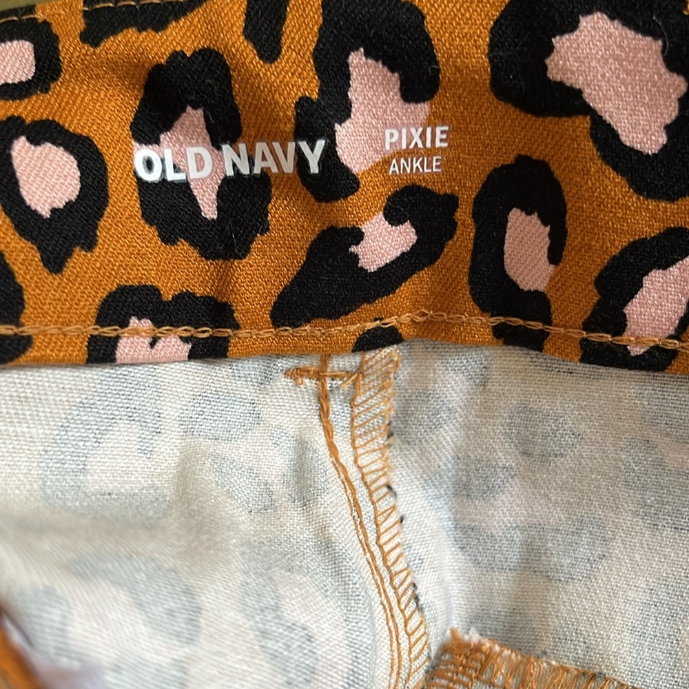 Old Navy Leopard Print Ankle Pants - Tan, Black, White - Picture 5 of 10